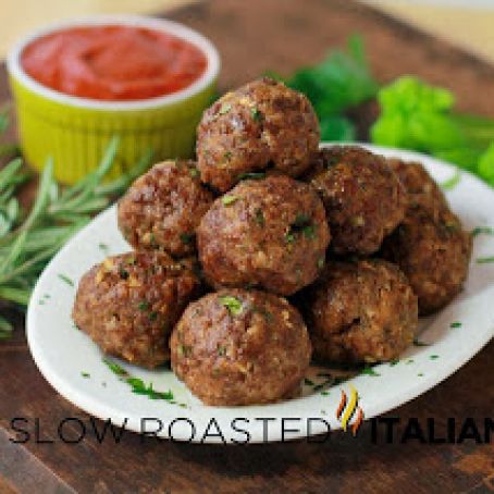 Italian Herb Baked Meatballs