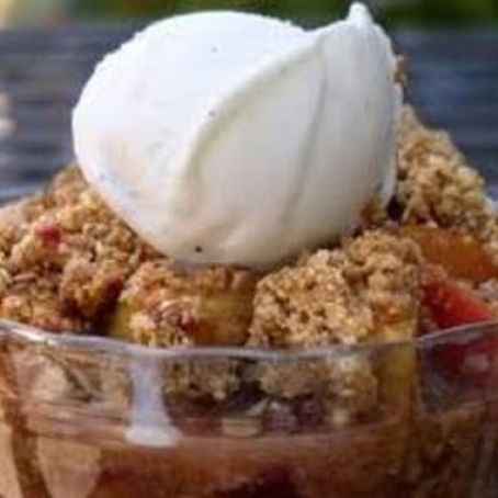 Crunchy Oatmeal Topping Peach Cobbler