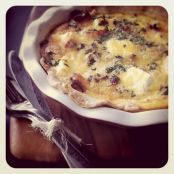 CREAM CHEESE, CARAMELIZED ONION & BACON QUICHE