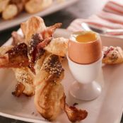 Bacon-Cheddar Twists with Soft-Cooked Eggs