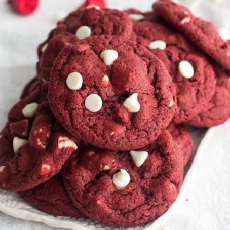 Red Velvet White Chocolate Chip Cookies