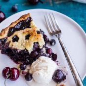 Vanilla Bourbon Cherry-Blueberry Pie.
