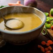 Winter Vegetable Soup With Turnips, Carrots, Potatoes and Leeks