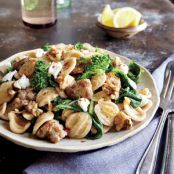Orecchiette with Turkey Sausage, Broccoli Rabe, and Walnuts
