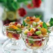 Salad, Fresh Fruit with Lime-Ginger Honey Dressing