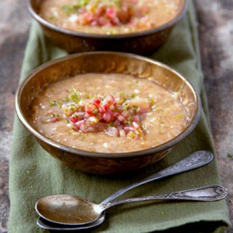 Sweet Brown Rice Pudding with Rhubarb-Ginger Compote