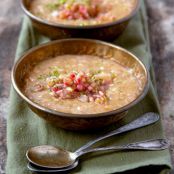 Sweet Brown Rice Pudding with Rhubarb-Ginger Compote