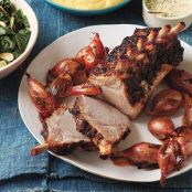Mustard-Crusted Pork Roast With Shallots and Wine Sauce