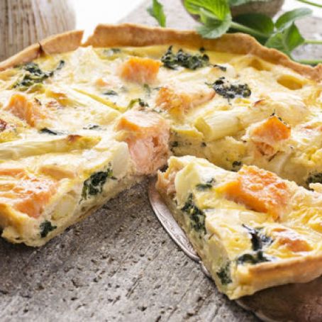 Salmon and Asparagus Quiche