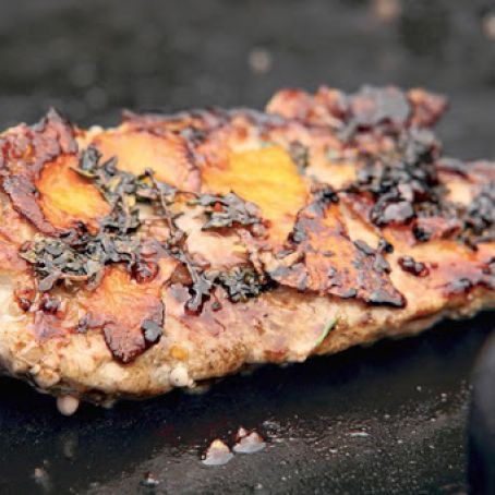 Pork Tenderloin With Burnt Brown Sugar, Orange Confit and Thyme