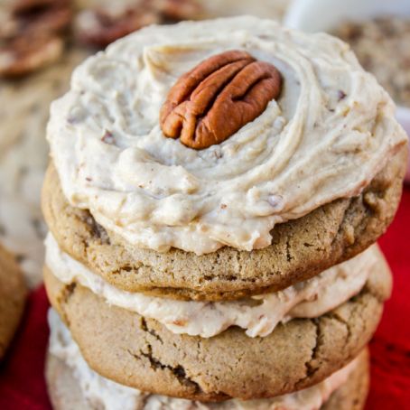 Soft Cinnamon Cookies with Maple Pecan Frosting