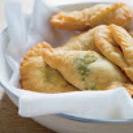 Mini Calzones Stuffed with Pepperoni, Pesto and Ricotta