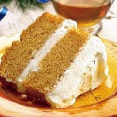 Pumpkin Angel Food Cake with Ginger-Cream Filling