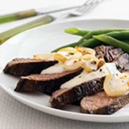 Smothered Sirloin Steak in Parmesan-Peppercorn Sauce