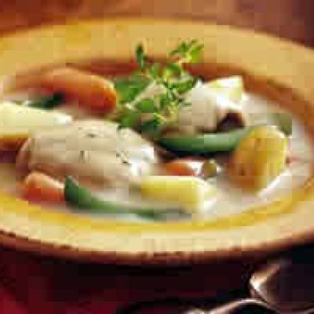 Slow Cooker Creamy Herbed Chicken Stew (Cooking for 2)