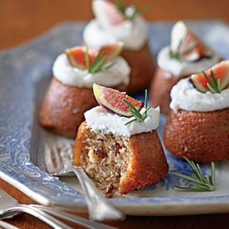 Buttermilk-Glazed Mini Fig Cakes with Vanilla Hard Sauce