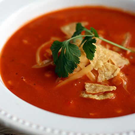 Roasted Red Pepper and Tomato Mexican Soup