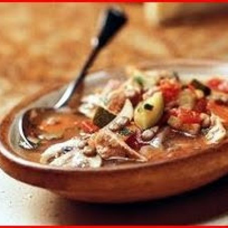 Slow Cooker Italian Chicken-Lentil Soup