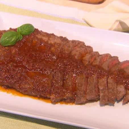 London Broil Steak with Sun-dried Tomatoes Marinade