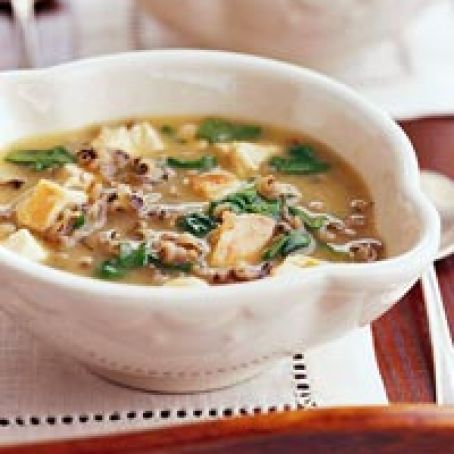 Spinach, Chicken and Wild Rice Soup