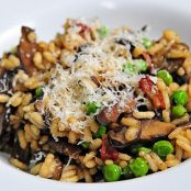 RICE - Mushroom Risotto with Bacon and Peas