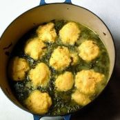 SIMMERED GREENS w/CORNMEAL DUMPLNG