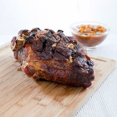 Slow Roasted Pork Shoulder with Peach Sauce
