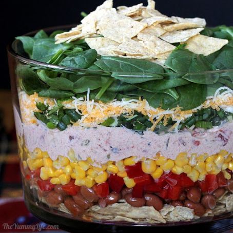 Mexican Layered Spinach Salad