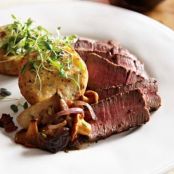 Grilled Filet Mignons with Caramelized Onion and Mushroom Sauce