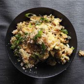 Eggs and Scallions with Toasted Cassava Flour