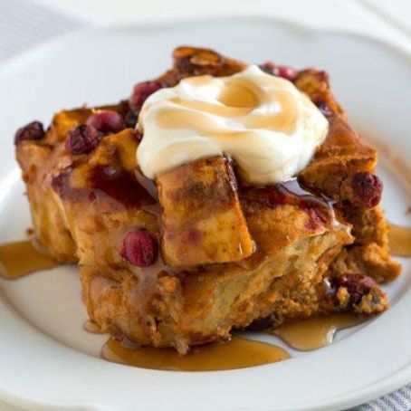 Pumpkin and Cranberry Breakfast Strata