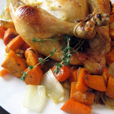 Maple Roasted Chicken with Sweet potatoes