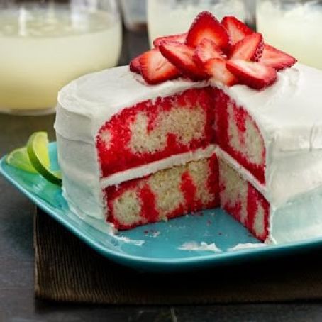 Strawberry-Lime Daiquiri Poke Cake