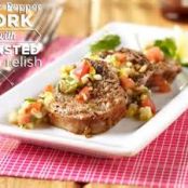 Garlic Pepper Pork with Roasted Corn Relish