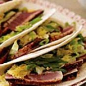 Sliced Tuna Soft Tacos