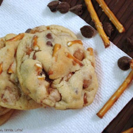 Caramel Pretzel Chocolate Chip Cookies