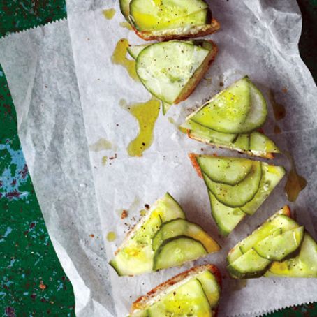 Cucumber-Feta Toasts