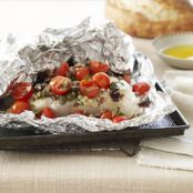 Sea Bass Puttanesca in a Foil Pouch