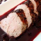 Black Pepper Crusted Pork Tenderloin with Black Cherry Reduction