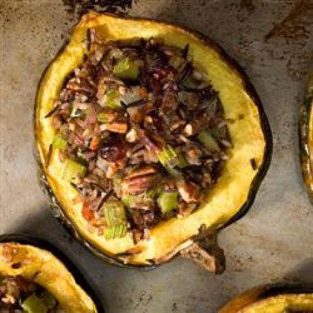 Arroz Salvaje relleno Acorn squash