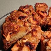 Chunky apple cake with butterscotch sauce