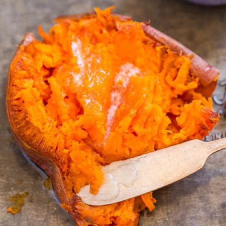 Honey Butter Smashed Sweet Potatoes