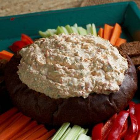 Garden Veggie Dip in a Bread Bowl