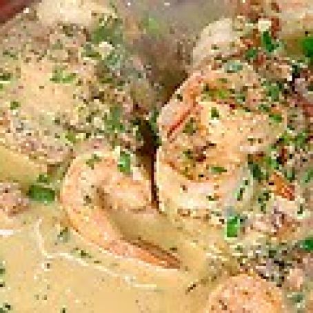 Chicken in Tasso Cream over Angel Hair Pasta