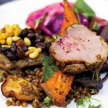 Spiced Pork Tenderloin with Hazelnut Vinaigrette