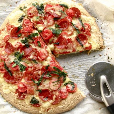 Paleo Grain Free Thick Crust Pizza from Brittany Angell