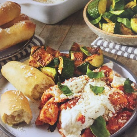 Chicken Parmesan with Summer Squash