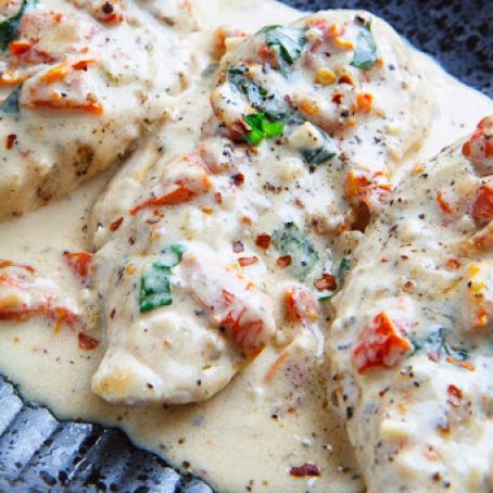Chicken in a Creamy Parmesan and Sundried Tomato Sauce