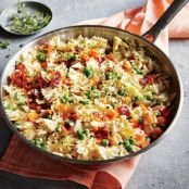 MINI BOW TIES WITH BACON & PEAS