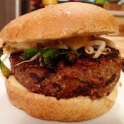 Hoisin Vegan Black Bean Burger with Spicy Sesame Sauce [GF]